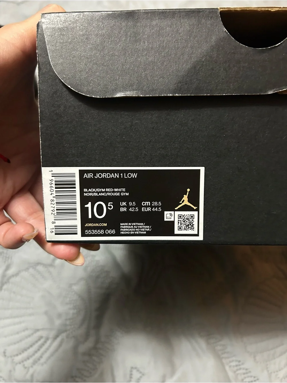 Jordan Air Jordan 1 Low in Black, Red & White